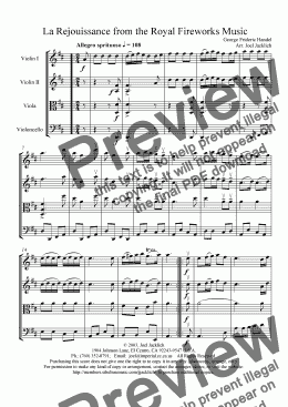 page one of Royal Fireworks Music, La Rejouissance