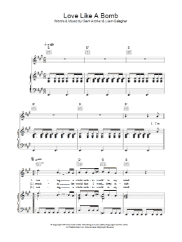page one of Love Like A Bomb (Piano, Vocal & Guitar Chords)