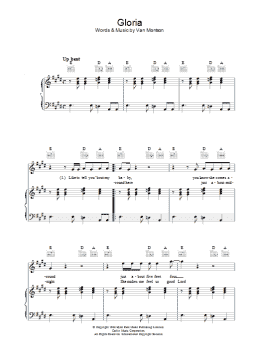 page one of Gloria (Piano, Vocal & Guitar Chords)