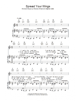 page one of Spread Your Wings (Piano, Vocal & Guitar Chords)