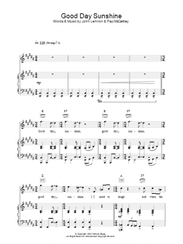 page one of Good Day Sunshine (Piano, Vocal & Guitar Chords)