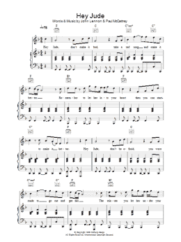 page one of Hey Jude (Piano, Vocal & Guitar Chords)