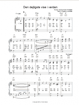 page one of Den Dejligste Vise I Verden (Piano, Vocal & Guitar Chords)