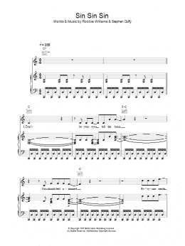 page one of Sin Sin Sin (Piano, Vocal & Guitar Chords)