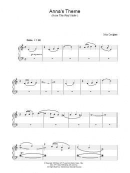 page one of Anna's Theme (from The Red Violin) (Piano Solo)
