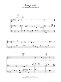 page one of Fairground (Piano, Vocal & Guitar Chords)