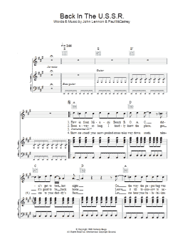 page one of Back In The U.S.S.R. (Piano, Vocal & Guitar Chords)