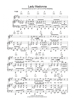 page one of Lady Madonna (Piano, Vocal & Guitar Chords)