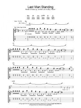 page one of Last Man Standing (Guitar Tab)