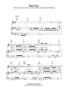 page one of Bad Day (Piano, Vocal & Guitar Chords)