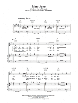 page one of Mary Jane (Piano, Vocal & Guitar Chords)