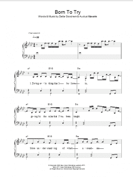 page one of Born To Try (Piano, Vocal & Guitar Chords)