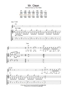 page one of Mr. Clean (Guitar Tab)