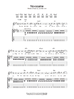 page one of Novocaine (Guitar Tab)