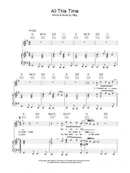 page one of All This Time (Piano, Vocal & Guitar Chords)