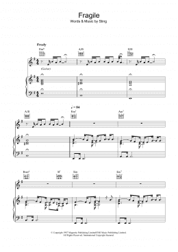 page one of Fragile (Piano, Vocal & Guitar Chords (Right-Hand Melody))