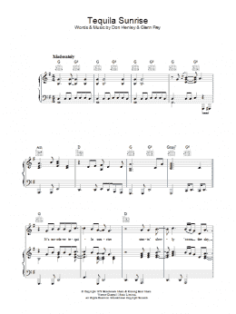 page one of Tequila Sunrise (Piano, Vocal & Guitar Chords)