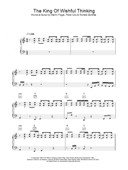 page one of The King Of Wishful Thinking (Piano, Vocal & Guitar Chords)