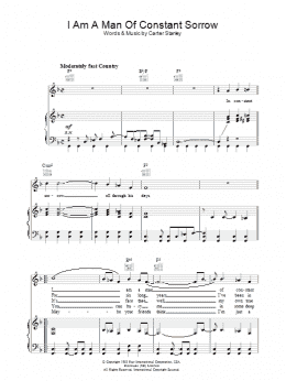 page one of I Am A Man Of Constant Sorrow (Piano, Vocal & Guitar Chords)