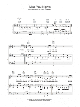 page one of Miss You Nights (Piano, Vocal & Guitar Chords)