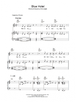 page one of Blue Hotel (Piano, Vocal & Guitar Chords)