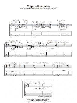 page one of Trapped Under Ice (Guitar Tab)