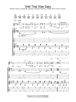 page one of Well That Was Easy (Guitar Tab)