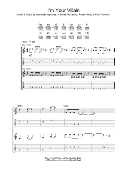 page one of I'm Your Villain (Guitar Tab)
