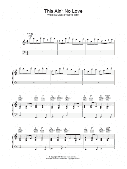 page one of Ain't No Love (Piano, Vocal & Guitar Chords)