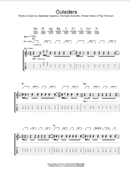 page one of Outsiders (Guitar Tab)