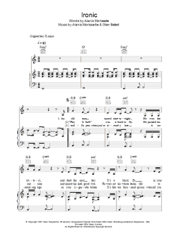 page one of Ironic (Piano, Vocal & Guitar Chords (Right-Hand Melody))