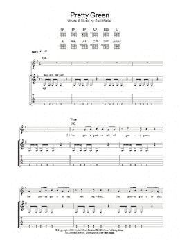 page one of Pretty Green (Guitar Tab)