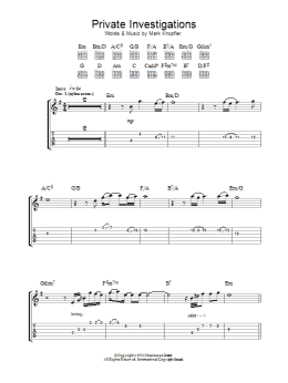 page one of Private Investigations (Guitar Tab)