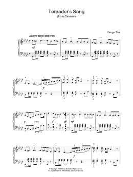 page one of Toreador Song (Piano Solo)