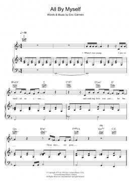 page one of All By Myself (Piano, Vocal & Guitar Chords)
