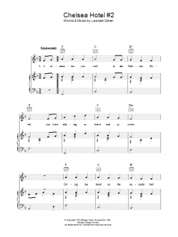 page one of Chelsea Hotel #2 (Piano, Vocal & Guitar Chords)