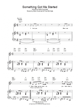 page one of Something Got Me Started (Piano, Vocal & Guitar Chords)