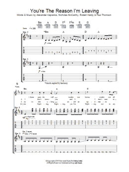 page one of You're The Reason I'm Leaving (Guitar Tab)