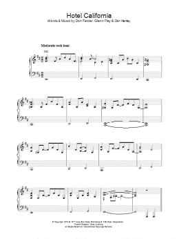 page one of Hotel California (Piano, Vocal & Guitar Chords (Right-Hand Melody))