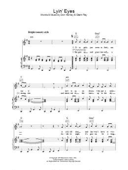 page one of Lyin' Eyes (Piano, Vocal & Guitar Chords)