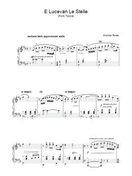 page one of E Lucevan Le Stelle (from Tosca) (Piano Solo)