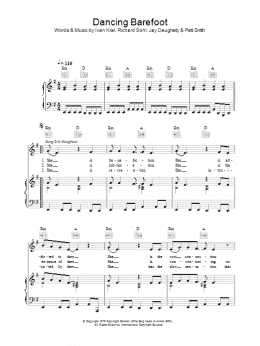 page one of Dancing Barefoot (Piano, Vocal & Guitar Chords)