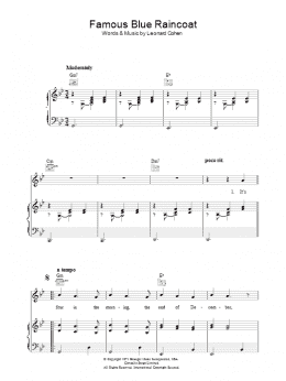 page one of Famous Blue Raincoat (Piano, Vocal & Guitar Chords)