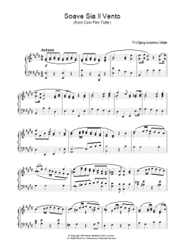 page one of Soave Sia Il Vento (from Cosi Fan Tutte) (Piano Solo)