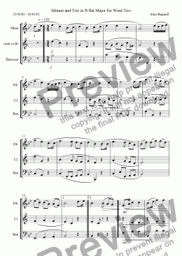 page one of Minuet and Trio for Wind Trio