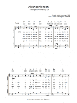 page one of Alt Under Himlen - Til Morgen Tover Hav Og Luft (Piano, Vocal & Guitar Chords)