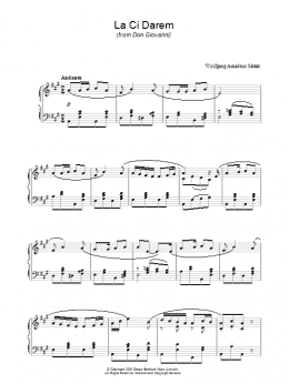 page one of La Ci Darem La Mano (from Don Giovanni) (Piano Solo)