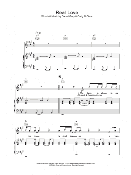 page one of Real Love (Piano, Vocal & Guitar Chords)