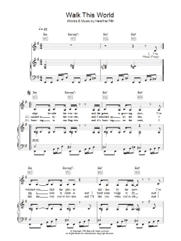 page one of Walk This World (Piano, Vocal & Guitar Chords)