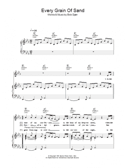 page one of Every Grain Of Sand (Piano, Vocal & Guitar Chords (Right-Hand Melody))